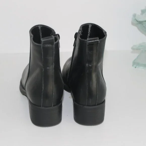 NEW Narf Genuine Leather Ankle Black Boots Womens Sz 37 / 6.5 made in Spain - Picture 6 of 8